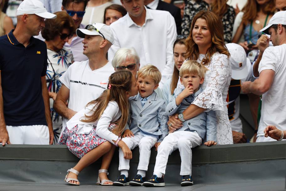 Eccola, la famiglia Federer al completo a Wimbledon. Afp